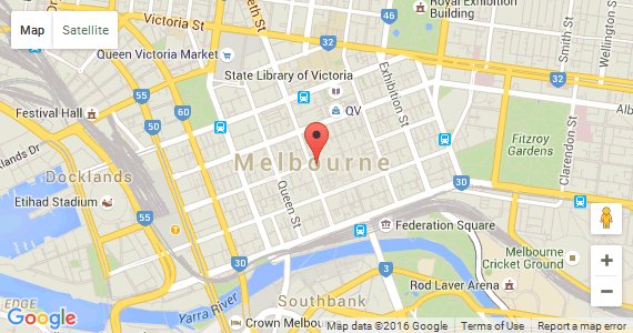 googlemap link for City of Melbourne
