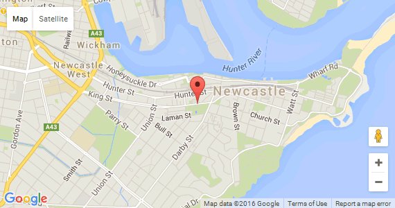googlemap link for City of Newcastle